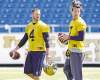 KEN GIGLIOTTI  / WINNIPEG FREE PRESSQuarterbacks Buck Pierce (left) and Alex Brink are feeling out the new O.C.