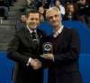 michael burns photo / curling canada
Paul Wiecek (right) gets his award Saturday from TSN&rsquo;s Bryan Mudryk.