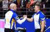 Justin Tang / The Canadian Press
Alberta skip Kevin Koe celebrates his team's win over Northern Ontario with lead Ben Hebert following semi-final competition at the Tim Hortons Brier men's curling championship in Ottawa on Saturday, March 12, 2016.