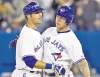 CP
Frank Gunn / the canadian pressToronto�s Brett Lawrie (right) congratulates teammate J.P. Arencibia on his two-run homer Wednesday night.