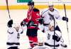 REUTERS
Shannon Stapleton / reutersL.A.�s Colin Fraser (24) celebrates his first playoff goal with teammates Brad Richardson (far left), Rob Scuderi (centre) and Jordan Nolan.