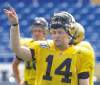 KEN GIGLIOTTI  / WINNIPEG FREE PRESS  
Quarterback Joey Elliott was running the second-team offence during Saturday's workout.