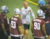 Peter McCabe / postmedia news ARCHIVES 
Ex-Bomber head coach Jeff Reinebold, now defensive co-ordinator in Montreal, gives pointers at Alouettes training camp in Sherbrooke, Que.