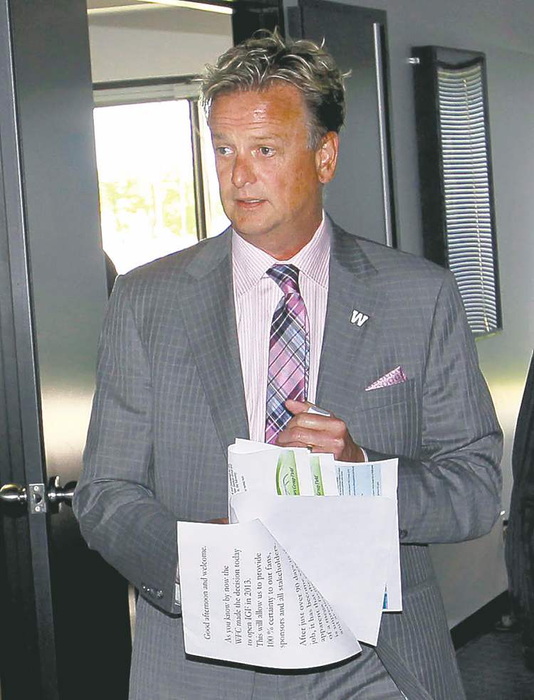 Wayne Glowacki / Winnipeg Free Press
Bombers president and CEO Garth Buchko says the uncertainty about the opening date of Investors Group Field wasn't fair to the organization or fans, so he decided to postpone it to next year.