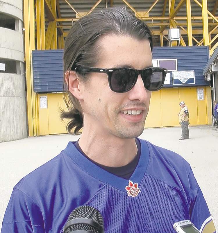 TYLER WALSH / WINNIPEG FREE PRESS
Dale Thompson is OK with being back at Canad Inns Stadium Wednesday.