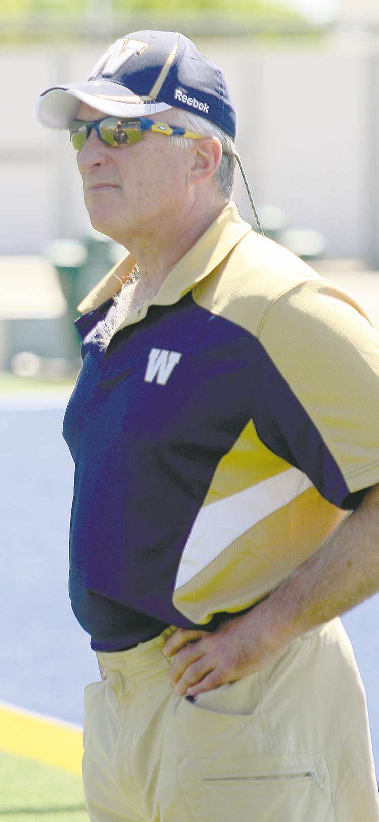 COLE BREILAND / WINNIPEG FREE PRESS
�I think we�ve got a chance to be a pretty good team�
� Bombers GM Joe Mack, after practice Sunday (above)