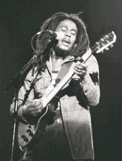 The Associated Press Archives
Jamaican reggae singer Bob Marley performs in front of an audience of 40,000 during a concert in Paris in 1980.