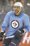 KEN GIGLIOTTI  / WINNIPEG FREE PRESS archives
Dustin Byfuglien  practices earlier this year at the MTS Centre.