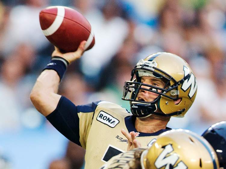Mark Blinch / Reuters
Winnipeg Blue Bombers quarterback Alex Brink.