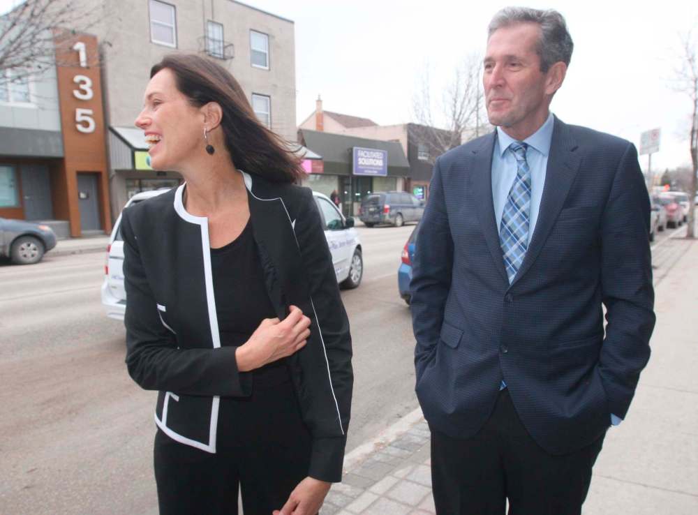 JOE BRYKSA / WINNIPEG FREE PRESS
Progressive Conservative leader Brian Pallister kicked off the 2016 election campaign in St. Boniface, arriving with his wife Esther at the office for PC candidate Mamadou Ka.
