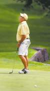 Phil Hossack / Winnipeg Free PressGarth Collings can�t believe he missed a putt on 16 Tuesday at Glendale.