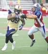 CP
Paul Chiasson / the canadian press archives
When the teams last met on July 6 in Montreal, Winnipeg slotback Clarence Denmark drew three pass interference calls.
