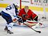 Jeff McIntosh / The Canadian Press
Jets forward Drew Stafford was unable to get this first-period shot past Flames goalie Joni Ortio on Wednesday night.