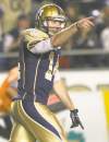 joe bryksa / winnipeg free press
Winnipeg Blue Bombers quarterback Joey Elliott sparked the offence, and the fans on Thursday night.