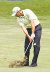 gerry broome / the associated press
Sergio Garcia takes about half the golf course with him on this swing Saturday at the Wyndham Championship.
