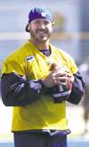 WAYNE GLOWACKI / WINNIPEG FREE PRESS Winnipeg Blue Bombers quarterback Buck Pierce watches as his teammates practise at Canad Inns Stadium on Tuesday.