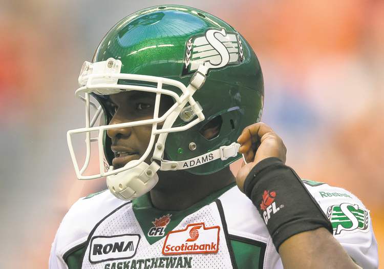CP
Roughriders quarterback Darian Durant walks to the bench after throwing an interception against the B.C. Lions last week. Durant continues to frustrate with his inconsistency.