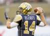 joe bryksa / winnipeg free press
Winnipeg Blue Bombers' QB Joey Elliott sets to throw a pass Friday night.