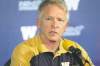 ruth bonneville / winnipeg free press
New head coach Tim Burke answers questions from the media on Saturday at Canad Inns Stadium.