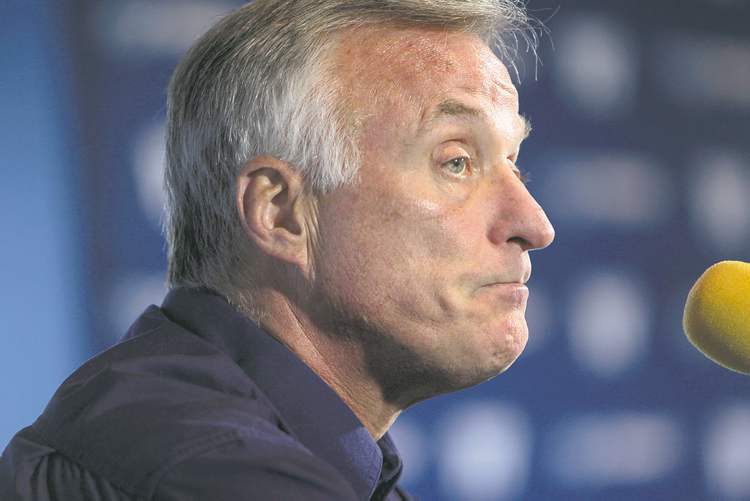 Ruth Bonneville / Winnipeg Free Press
President and general manager of football operations Joe Mack announces the firing of Blue Bombers’ head coach Paul LaPolice Saturday.