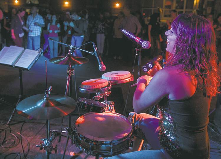 Melissa Tait / Winnipeg Free Press
Sheila Castillo puts on a percussion performance.