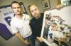 Winnipeg Free Press
John Woods / Winnipeg Free PressBrothers Andrew (left) and Doug MacIver Jr. show a photograph of their dad celebrating a Blue Bombers Grey Cup victory in 1984.