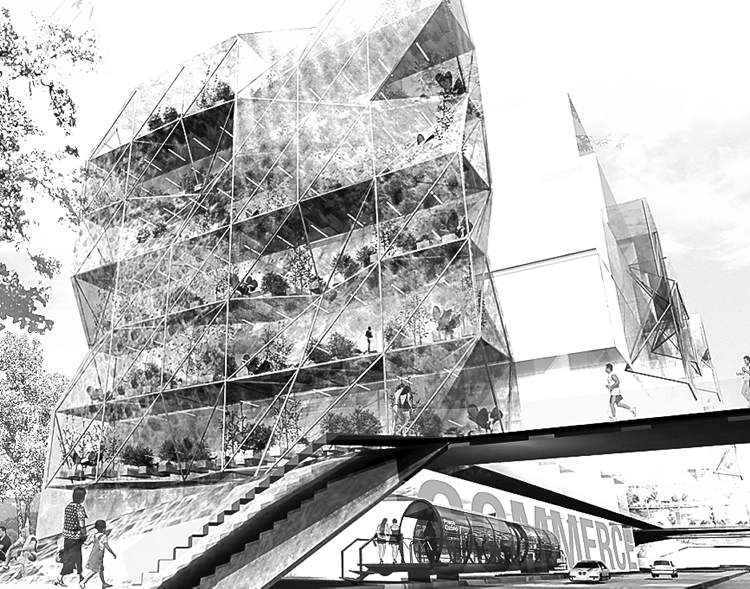 This image is of 5468796 architecture’s design for a multi-use development above Grant Avenue near Pembina Highway.