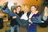 Winnipeg Free Press
BORIS MINKEVICH / WINNIPEG FREE PRESS
Sir Richard Branson is hoisted by Virgin Radio Winnipeg brand director Dale Davies and Virgin Radio Canada�s executive vice-president of content programming Rob Farina in Winnipeg.