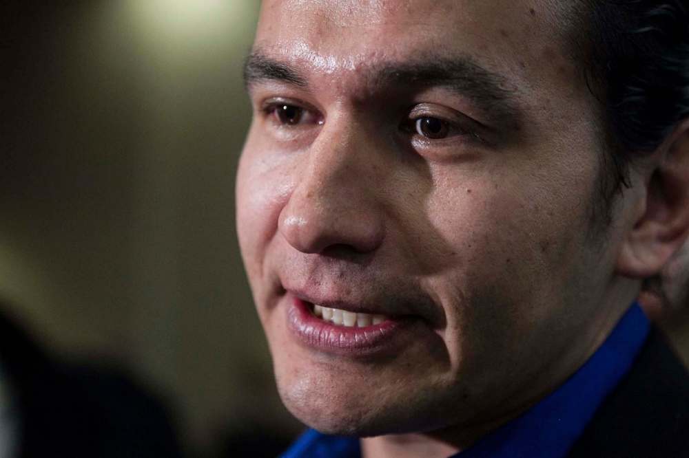 MIKE DEAL / WINNIPEG FREE PRESS
Wab Kinew was joined by NDP leader Greg Selinger at his campaign kick-off this afternoon.