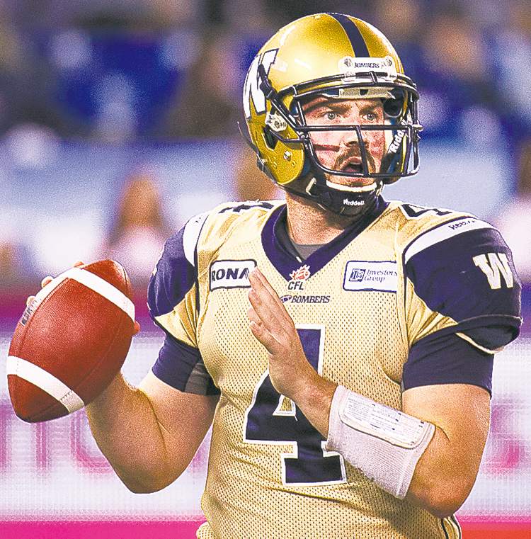 THE CANADIAN PRESS/Nathan Denette
Winnipeg Blue Bombers quarterback Buck Pierce got it done in a big way Friday night in Toronto. THE CANADIAN PRESS/Nathan Denette