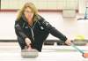 Mike Deal / Winnipeg Free Press
Mike Deal / Winnipeg Free PressSkip Shannon Kleibrink throws a rock during a B-side qualifier against Team McCarville on Sunday at the Fort Rouge Curling Club.