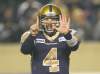 JOE BRYKSA / WINNIPEG FREE PRESS archives
Winnipeg Blue Bombers QB Buck Pierce makes his post-game beer order to the fetchers on the sideline during a game earlier this season.