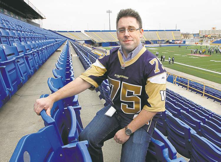 Wayne Glowacki / Winnipeg Free Press
Bomber fan Owen Preston travelled this year to watch the Bombers in every stadium in the CFL. Other teams know how to treat fans, he says.