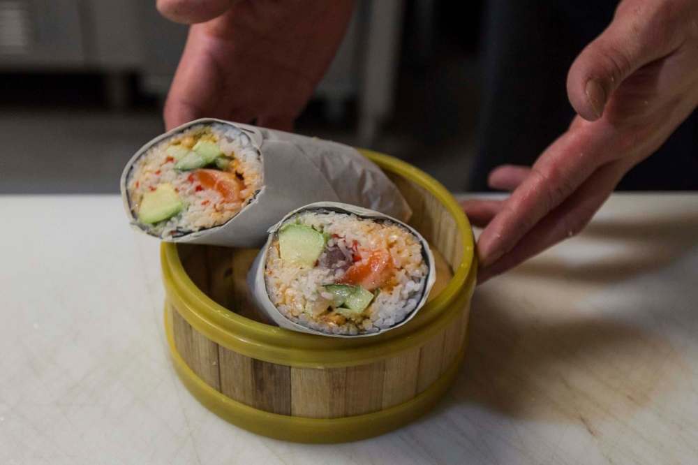 MIKE DEAL / WINNIPEG FREE PRESS
Chosabi sushi burrito.