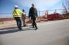 RUTH BONNEVILLE / WINNIPEG FREE PRESS
Greg Selinger leaves a construction site at Red River College, Notre Dame campus, after announcing new funds for infrastructure.