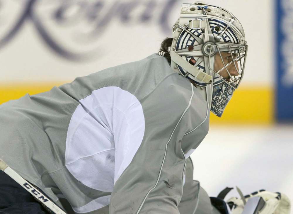 JOE BRYKSA / WINNIPEG FREE PRESS
Moose goaltender Connor Hellebuyck played in 26 games in the NHL as a mid-season call-up.