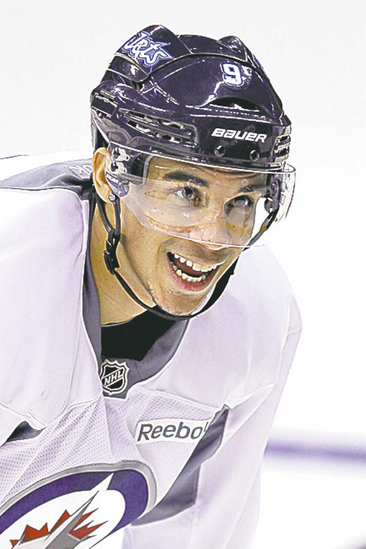 MIKE DEAL / WINNIPEG FREE PRESS
The second day of Winnipeg Jets training camp at the MTS Centre Monday morning. Winnipeg Jets' Evander Kane (9) during training camp. 130114 - Monday, January 14, 2013 - (MIKE DEAL / WINNIPEG FREE PRESS)