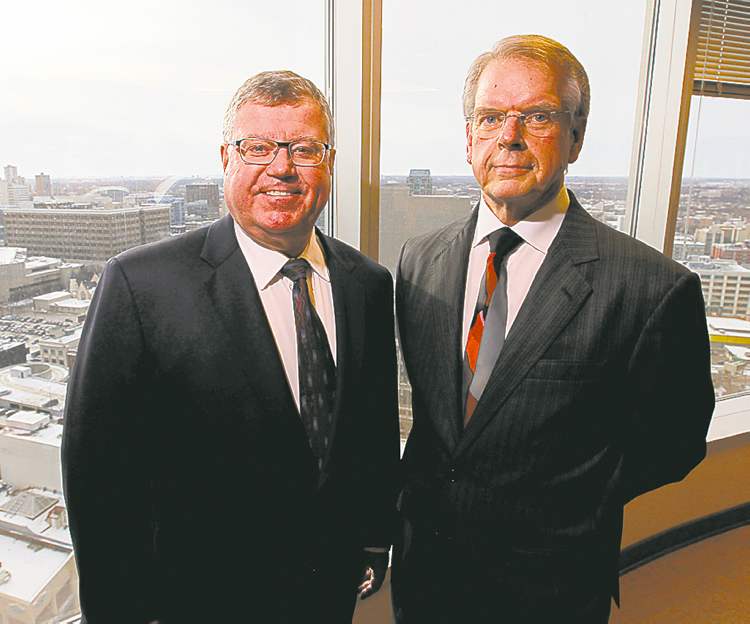 Winnipeg Free Press
BORIS MINKEVICH / WINNIPEG FREE PRESS
Don Douglas (left) and Barney Christianson will expand services in rural Manitoba.