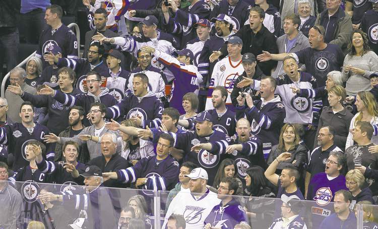 TREVOR HAGAN / WINNIPEG FREE PRESS archives
Jets fans are vocal and demonstrative and perhaps slightly off their rockers.