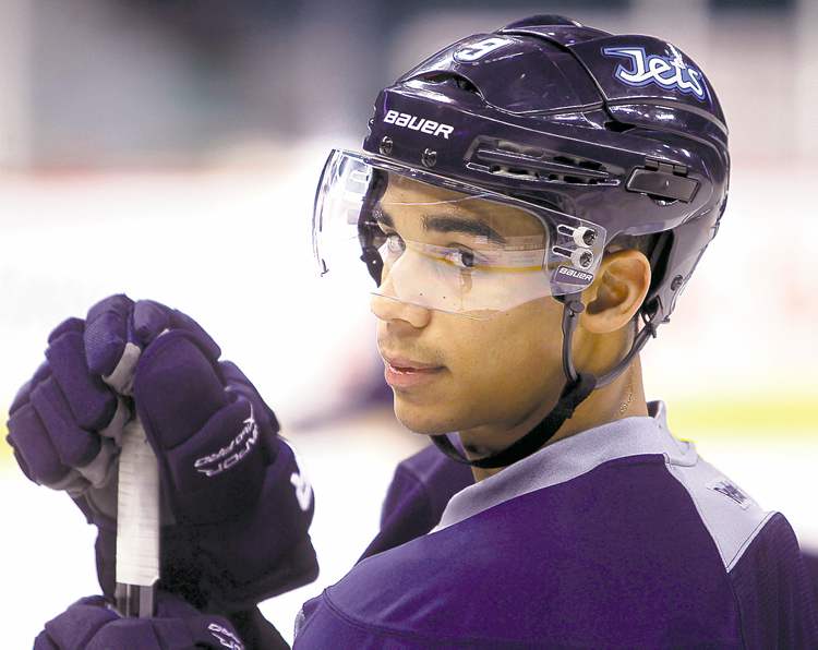 FULL CLOSE CUT CLOSECUT - Winnipeg Jets' Evander Kane during practice at MTS Centre, Sunday, November 13th. The Jets are preparing to face off against Tampa Bay on Monday. (TREVOR HAGAN/WINNIPEG FREE PRESS).