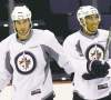 Winnipeg Free Press
Chris Thorburn and Evander Kane. The Winnipeg Jets practice at Nationwide Arena in Columbus, Ohio. Sept. 20, 2011 (BORIS MINKEVICH / WINNIPEG FREE PRESS)
