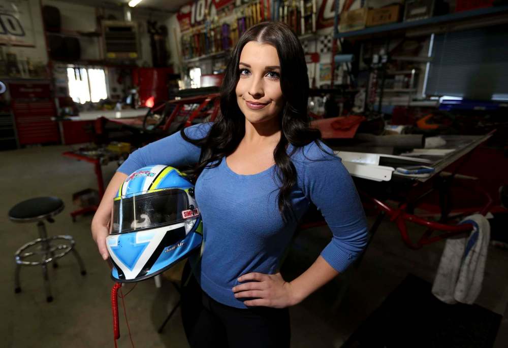 TREVOR HAGAN / WINNIPEG FREE PRESS
Amber Balcaen, 24, is trying her hand at a NASCAR series after dirt track racing.