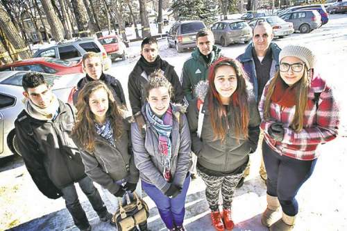 Mike Deal / Winnipeg Free Press
Teacher Emil Haloun (back row, far right) and students from Mar Elias High School in the northern Israeli town of Ibillin.