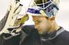 JOE BRYKSA / WINNIPEG FREE PRESS 
Jets� new backup netminder Eddie Pasquale practises Thursday morning at the MTS Centre. The St. John�s IceCaps call-up says he�s taking his situation one day at a time.