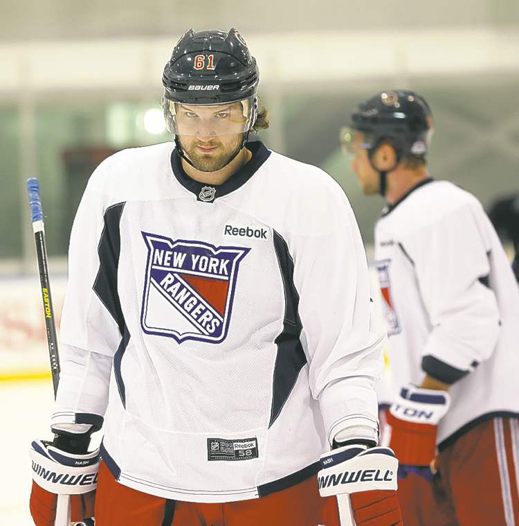 Associated Press archives
The Rangers will be without Rick Nash.