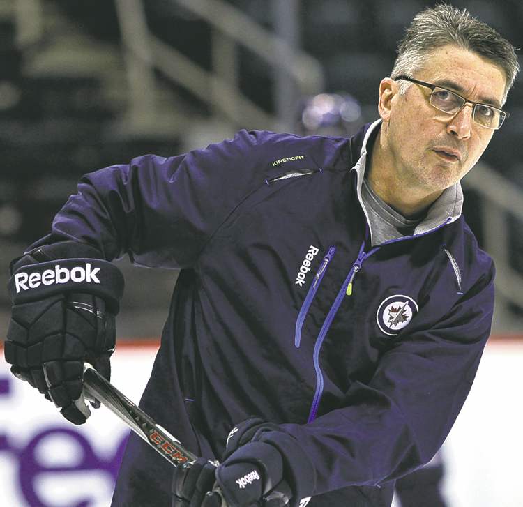 Mike Deal / Winnipeg Free Press
‘We need to continually win games and get points. We’ve won some games cleanly but we’ve lost some cleanly, too. When you lose cleanly it comes back and gets you that way, too. Every point is important at this juncture’ — Claude Noel