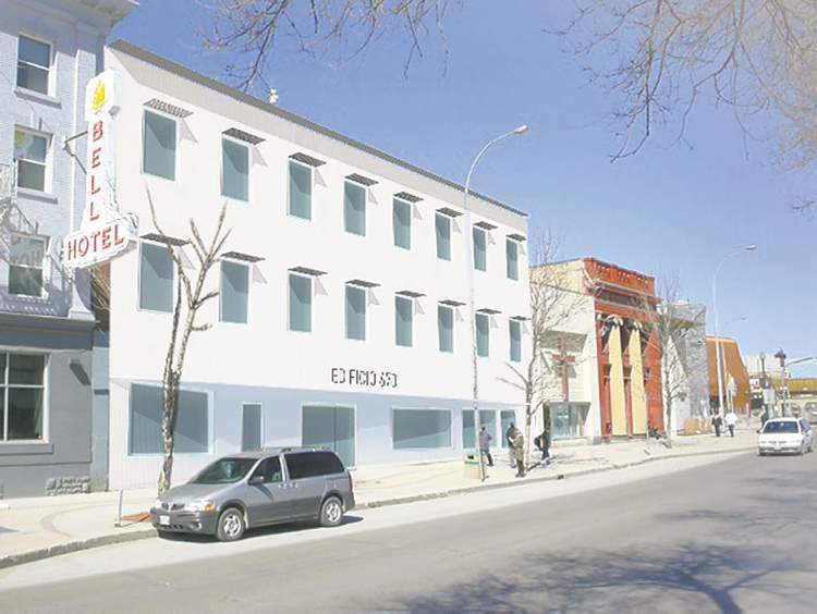Artist's rendering
A new office/retail building is being built to the north of the Bell Hotel.