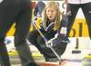 CP
Andrew Vaughan / THE CANADIAN PRESSScotland skip Eve Muirhead directs the sweep against Canada at the world women�s curling championship in Riga, Latvia on Saturday.