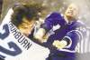 REUTERS
Aaron Harris / REUTERS
Winnipeg's Chris Thorburn (left) and Toronto's Colton Orr renew hostilities Saturday night in a first-period scrap.