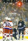 JOE BRYKSA / WINNIPEG FREE PRESS
Winnipeg Jets defenceman Zach Bogosian has that here-we-go-again look as the Caps' Jay Beagle scores to make it 3-0 and chase Jets goalie Ondrej Pavelec from the net.